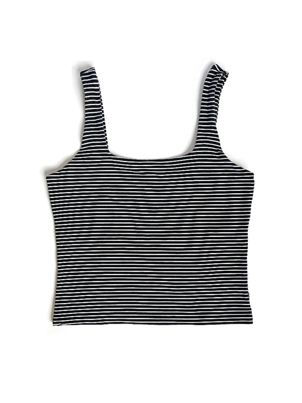 Everlane Fully Lined Stripe Navy White Fitted Crop Top, size small